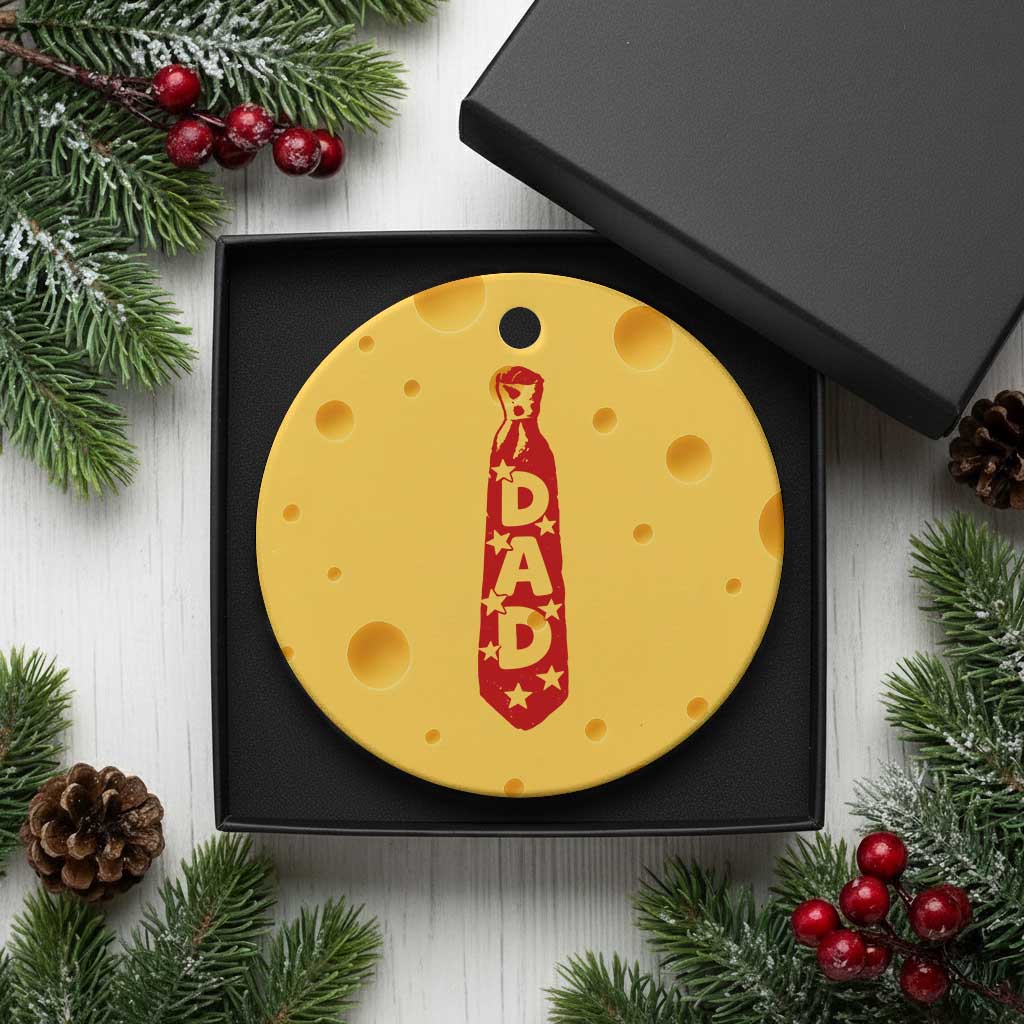 Dad Tie Star Music Lover Fathers Day Ceramic Ornament TS11 1pc Yellow Cheese Print Your Wear