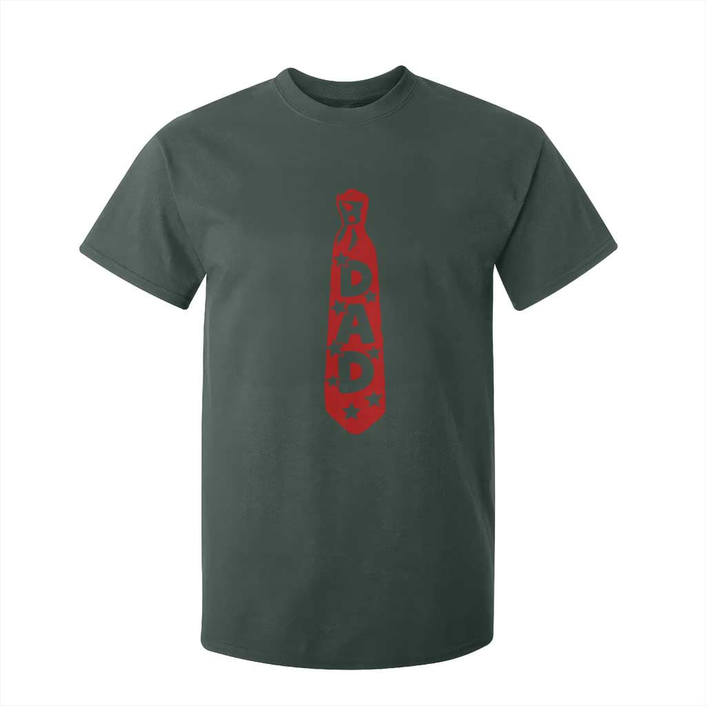 Dad Tie Star Music Lover Fathers Day T Shirt For Kid TS11 Dark Forest Green Print Your Wear