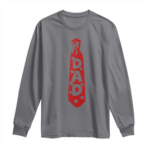 Dad Tie Star Music Lover Fathers Day Long Sleeve Shirt TS11 Charcoal Print Your Wear