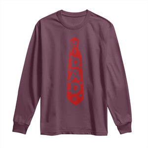 Dad Tie Star Music Lover Fathers Day Long Sleeve Shirt TS11 Maroon Print Your Wear