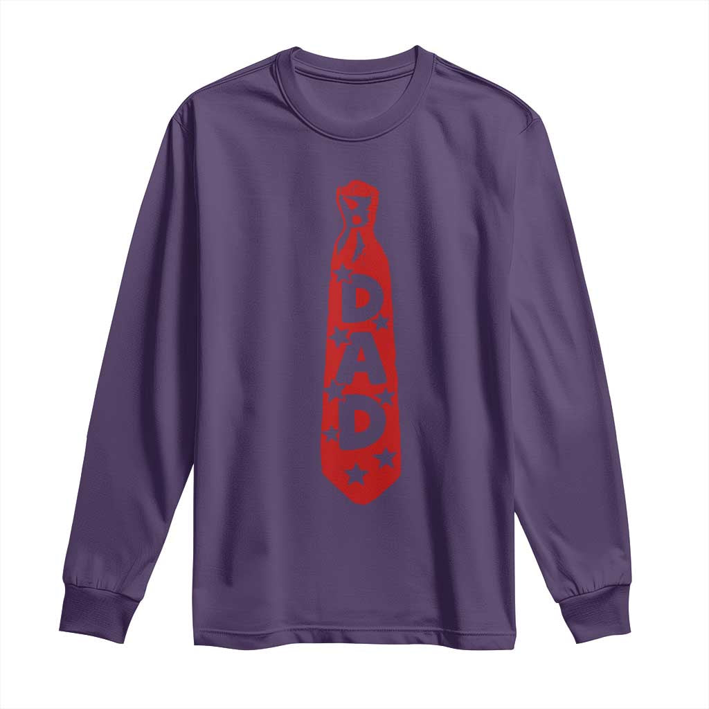 Dad Tie Star Music Lover Fathers Day Long Sleeve Shirt TS11 Purple Print Your Wear