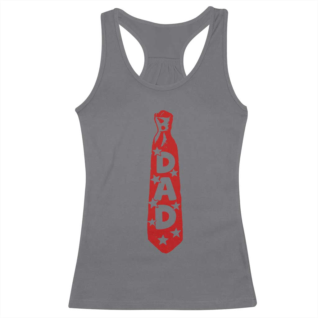 Dad Tie Star Music Lover Fathers Day Racerback Tank Top TS11 Charcoal Print Your Wear