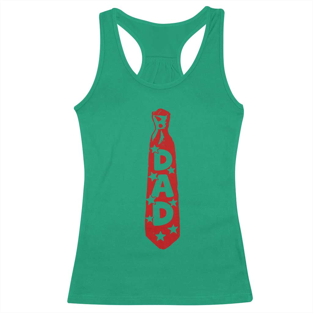 Dad Tie Star Music Lover Fathers Day Racerback Tank Top TS11 Irish Green Print Your Wear