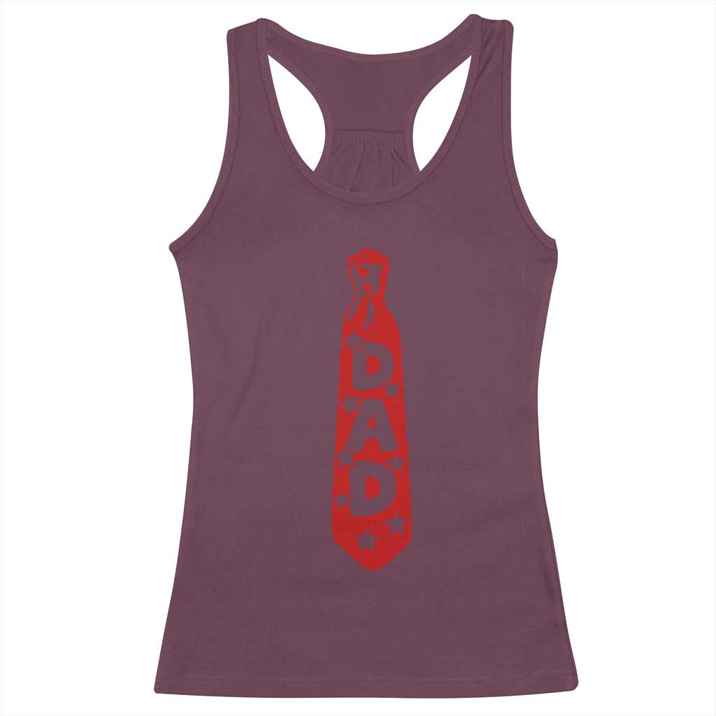 Dad Tie Star Music Lover Fathers Day Racerback Tank Top TS11 Maroon Print Your Wear
