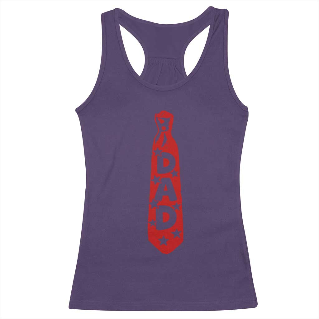 Dad Tie Star Music Lover Fathers Day Racerback Tank Top TS11 Purple Print Your Wear