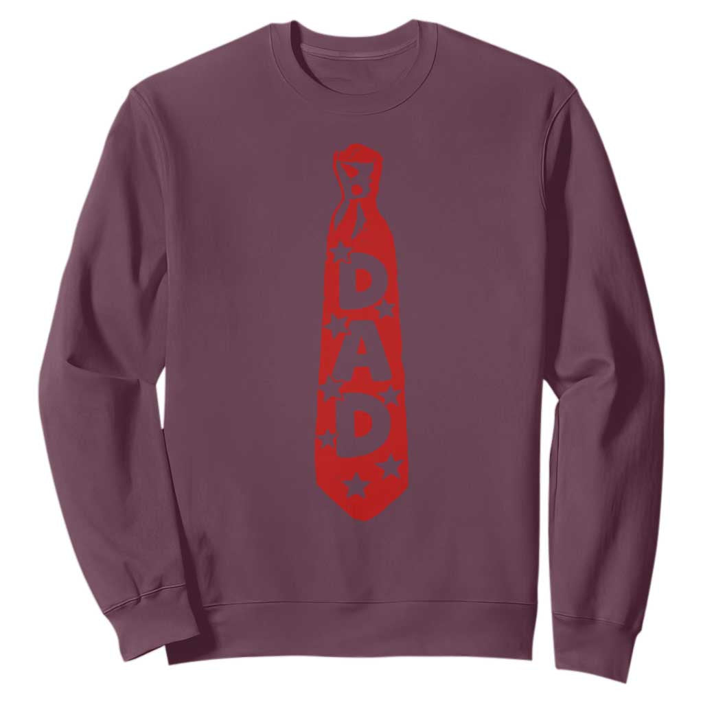 Dad Tie Star Music Lover Fathers Day Sweatshirt TS11 Maroon Print Your Wear