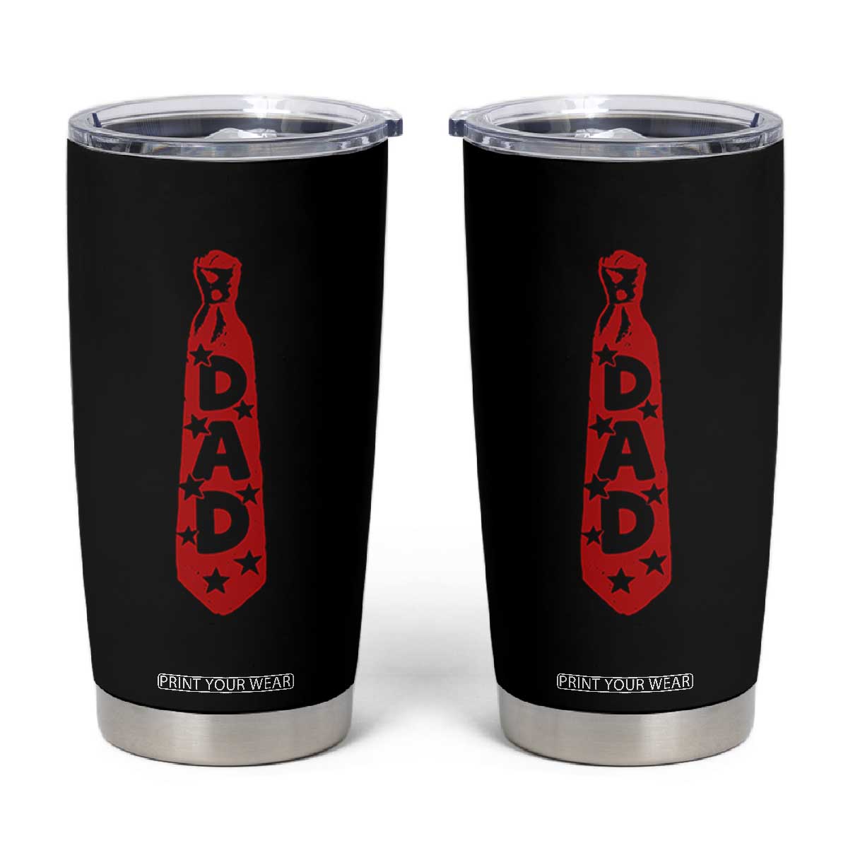 Dad Tie Star Music Lover Fathers Day Tumbler Cup TS11 Black Print Your Wear