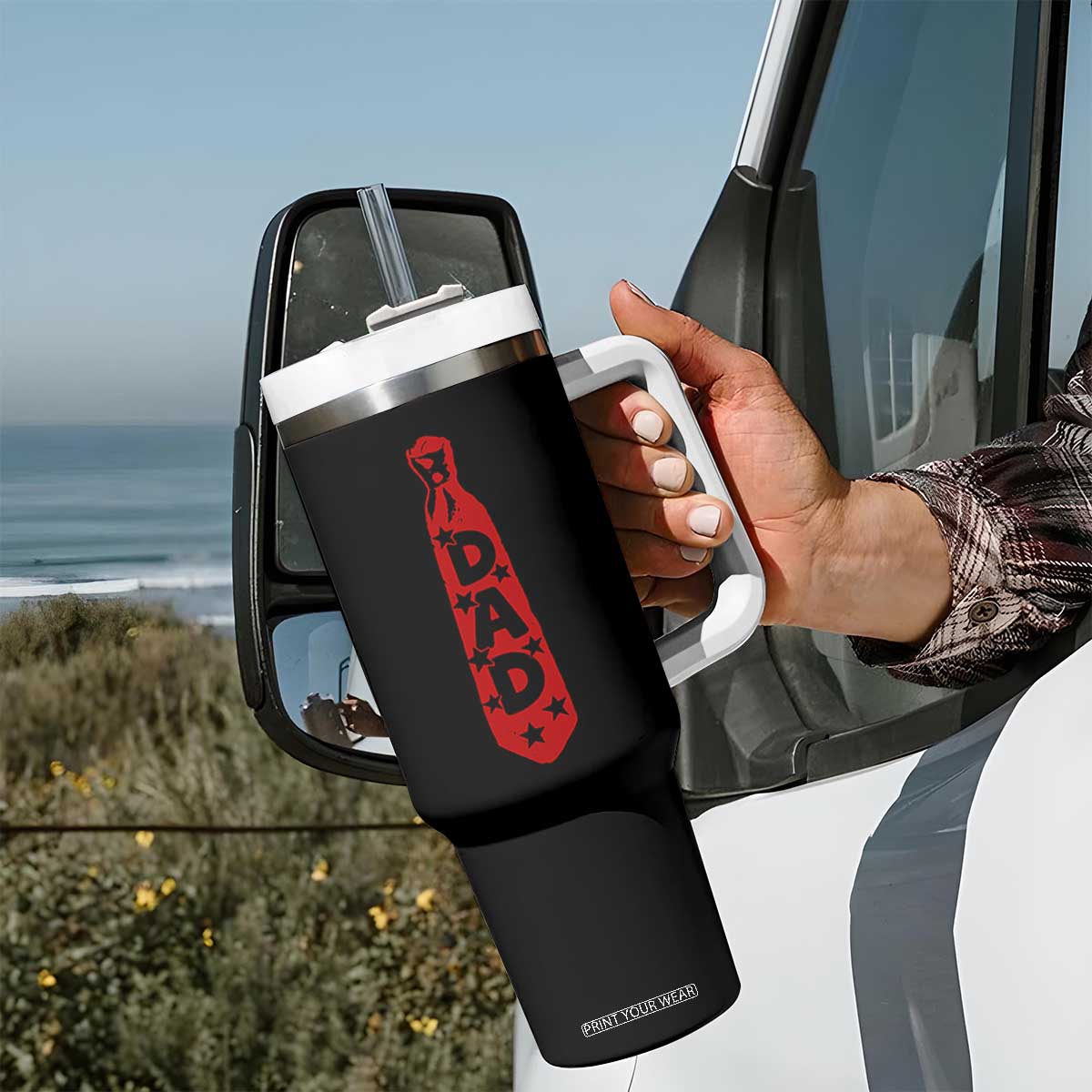 Dad Tie Star Music Lover Fathers Day Tumbler With Handle TS11 Print Your Wear