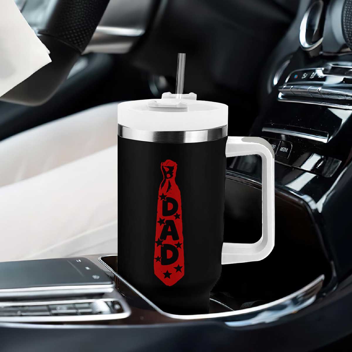 Dad Tie Star Music Lover Fathers Day Tumbler With Handle TS11 Print Your Wear