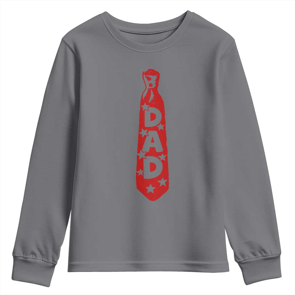 Dad Tie Star Music Lover Fathers Day Youth Sweatshirt TS11 Charcoal Print Your Wear