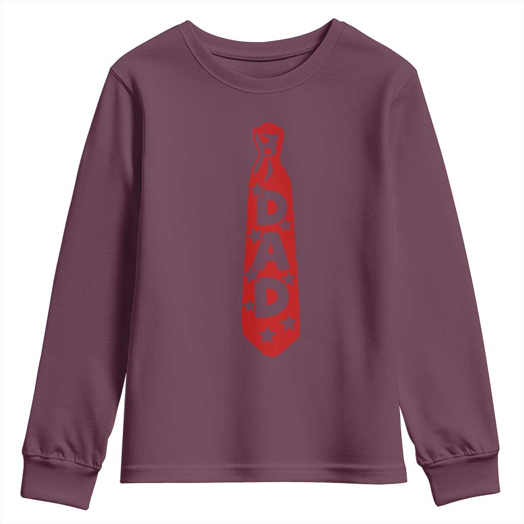 Dad Tie Star Music Lover Fathers Day Youth Sweatshirt TS11 Maroon Print Your Wear