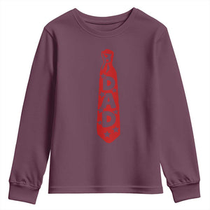 Dad Tie Star Music Lover Fathers Day Youth Sweatshirt TS11 Maroon Print Your Wear
