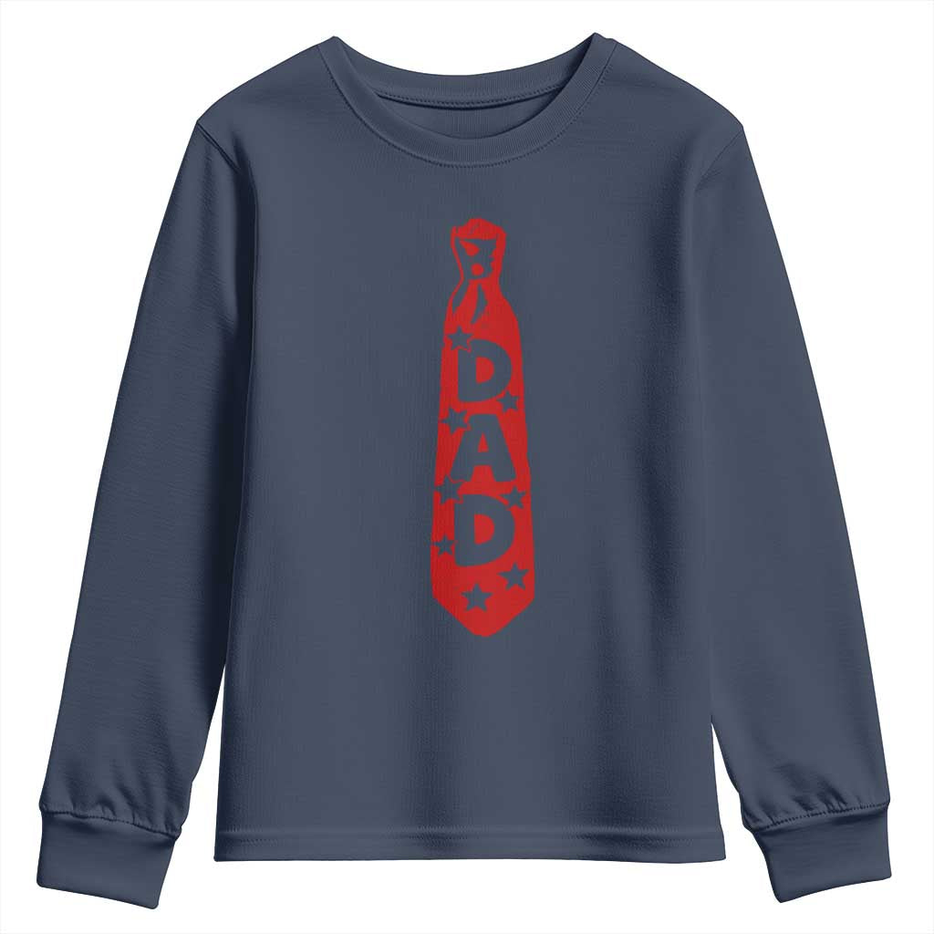 Dad Tie Star Music Lover Fathers Day Youth Sweatshirt TS11 Navy Print Your Wear