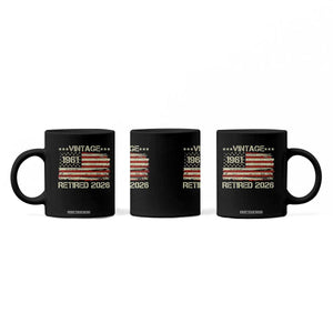 65th Birthday Retirement Coffee Mug Vintage 1961 Retired 2026 American Flag TS11 Print Your Wear