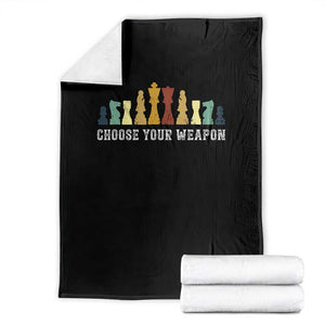 Chess Lover Throw Blanket Choose Your Weapon Retro Vintage TS11 Black Print Your Wear