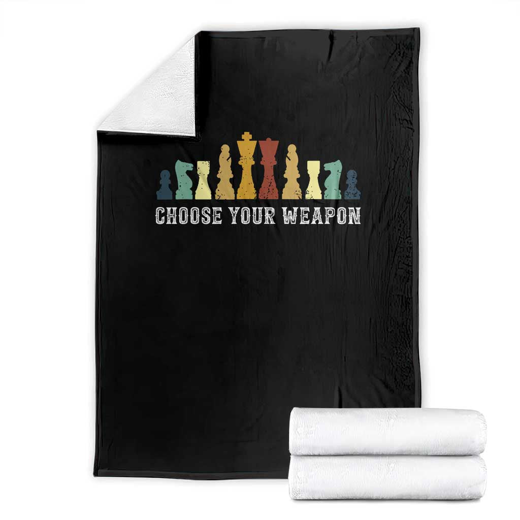 Chess Lover Throw Blanket Choose Your Weapon Retro Vintage TS11 Black Print Your Wear