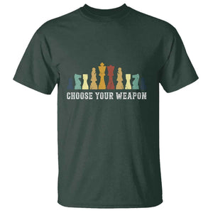 Chess Lover T Shirt Choose Your Weapon Retro Vintage TS11 Dark Forest Green Print Your Wear