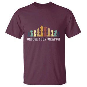 Chess Lover T Shirt Choose Your Weapon Retro Vintage TS11 Maroon Print Your Wear