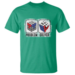 Competitive Puzzle Cube Rubik T Shirt Problem Solved Vintage Speed Cubing TS11 Irish Green Print Your Wear