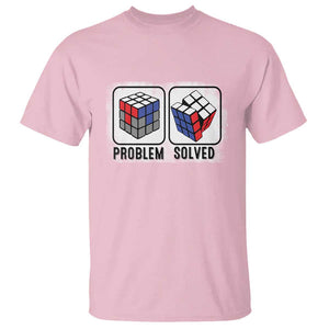 Competitive Puzzle Cube Rubik T Shirt Problem Solved Vintage Speed Cubing TS11 Light Pink Print Your Wear