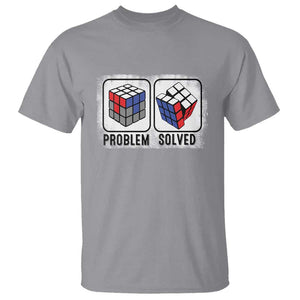 Competitive Puzzle Cube Rubik T Shirt Problem Solved Vintage Speed Cubing TS11 Sport Gray Print Your Wear