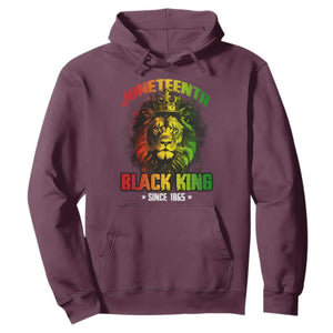 Juneteenth Black King Since 1865 Hoodie Cool Awesome Lion Flag TS11 Maroon Print Your Wear