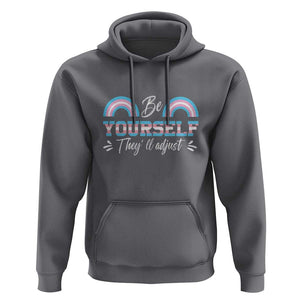 Transgender Hoodie Be Yourself They'll Adjust Vintage Rainbow Trans Pride Flag LGBT TS11 Charcoal Print Your Wear
