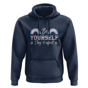 Transgender Hoodie Be Yourself They'll Adjust Vintage Rainbow Trans Pride Flag LGBT TS11 Navy Print Your Wear