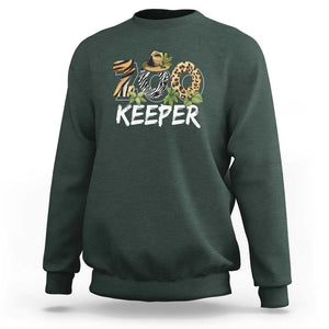 Zookeeper Sweatshirt Animals Cute Zoo Wildlife Lover TS11 Dark Forest Green Print Your Wear