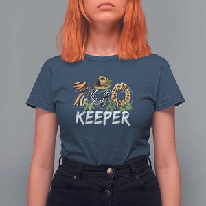 Zookeeper T Shirt For Women Animals Cute Zoo Wildlife Lover TS11 Navy Print Your Wear