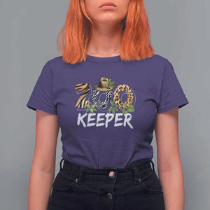 Zookeeper T Shirt For Women Animals Cute Zoo Wildlife Lover TS11 Purple Print Your Wear