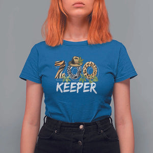 Zookeeper T Shirt For Women Animals Cute Zoo Wildlife Lover TS11 Royal Blue Print Your Wear