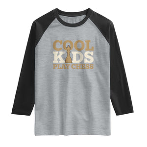 Chess Lover Raglan Shirt Cool Kids Play Chess Vintage King TS11 Heather Gray Black Print Your Wear