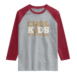 Chess Lover Raglan Shirt Cool Kids Play Chess Vintage King TS11 Heather Gray Heather Red Print Your Wear