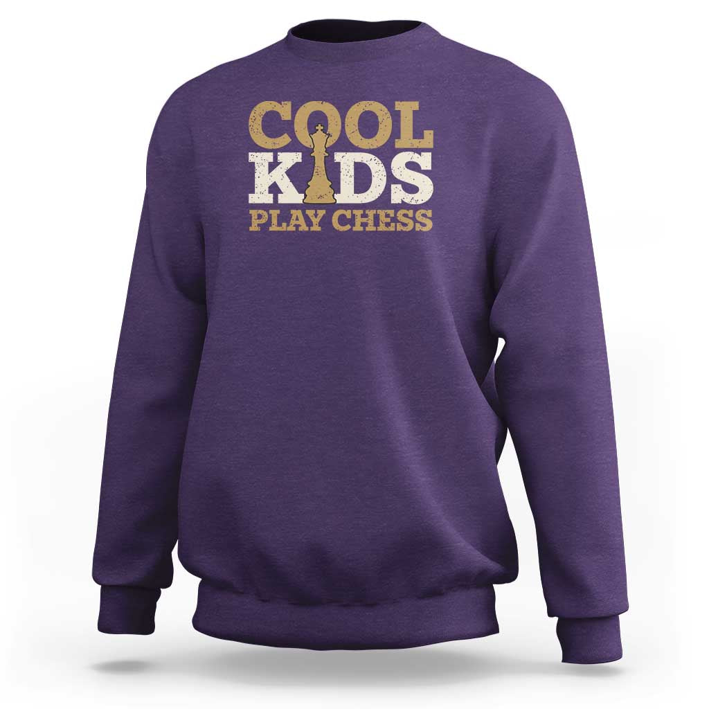 Chess Lover Sweatshirt Cool Kids Play Chess Vintage King TS11 Purple Print Your Wear