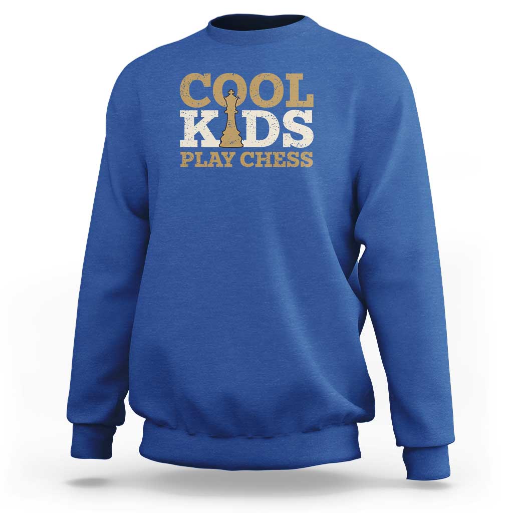 Chess Lover Sweatshirt Cool Kids Play Chess Vintage King TS11 Royal Blue Print Your Wear