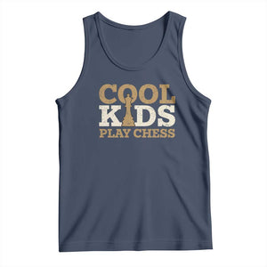 Chess Lover Tank Top Cool Kids Play Chess Vintage King TS11 Navy Print Your Wear