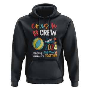 Cousin Crew 2024 Making Memories Together Hoodie Summer Vacation Beach Family Trips Matching Ocean Wave TS11 Black Print Your Wear