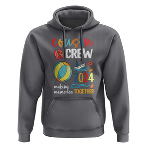 Cousin Crew 2024 Making Memories Together Hoodie Summer Vacation Beach Family Trips Matching Ocean Wave TS11 Charcoal Print Your Wear