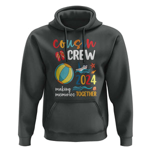 Cousin Crew 2024 Making Memories Together Hoodie Summer Vacation Beach Family Trips Matching Ocean Wave TS11 Dark Heather Print Your Wear