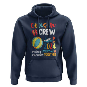 Cousin Crew 2024 Making Memories Together Hoodie Summer Vacation Beach Family Trips Matching Ocean Wave TS11 Navy Print Your Wear