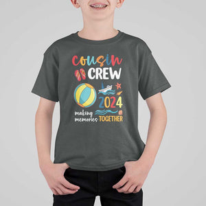 Cousin Crew 2024 Making Memories Together T Shirt For Kid Summer Vacation Beach Family Trips Matching Ocean Wave TS11 Dark Heather Print Your Wear