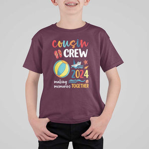 Cousin Crew 2024 Making Memories Together T Shirt For Kid Summer Vacation Beach Family Trips Matching Ocean Wave TS11 Maroon Print Your Wear