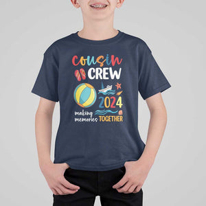 Cousin Crew 2024 Making Memories Together T Shirt For Kid Summer Vacation Beach Family Trips Matching Ocean Wave TS11 Navy Print Your Wear