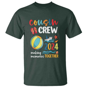 Cousin Crew 2024 Making Memories Together T Shirt Summer Vacation Beach Family Trips Matching Ocean Wave TS11 Dark Forest Green Print Your Wear