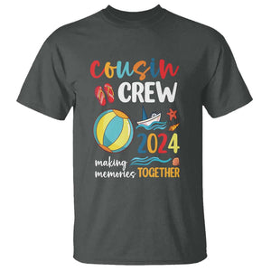 Cousin Crew 2024 Making Memories Together T Shirt Summer Vacation Beach Family Trips Matching Ocean Wave TS11 Dark Heather Print Your Wear