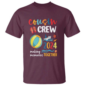 Cousin Crew 2024 Making Memories Together T Shirt Summer Vacation Beach Family Trips Matching Ocean Wave TS11 Maroon Print Your Wear