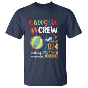 Cousin Crew 2024 Making Memories Together T Shirt Summer Vacation Beach Family Trips Matching Ocean Wave TS11 Navy Print Your Wear