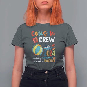 Cousin Crew 2024 Making Memories Together T Shirt For Women Summer Vacation Beach Family Trips Matching Ocean Wave TS11 Dark Heather Print Your Wear