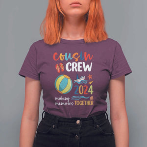 Cousin Crew 2024 Making Memories Together T Shirt For Women Summer Vacation Beach Family Trips Matching Ocean Wave TS11 Maroon Print Your Wear